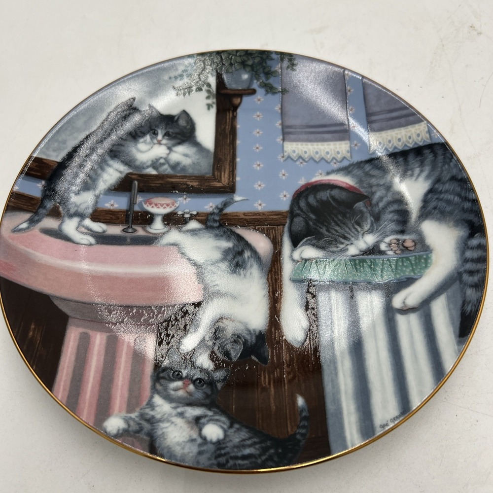 Mischief Makers Country Kitties Porcelain Cat Collector Plate